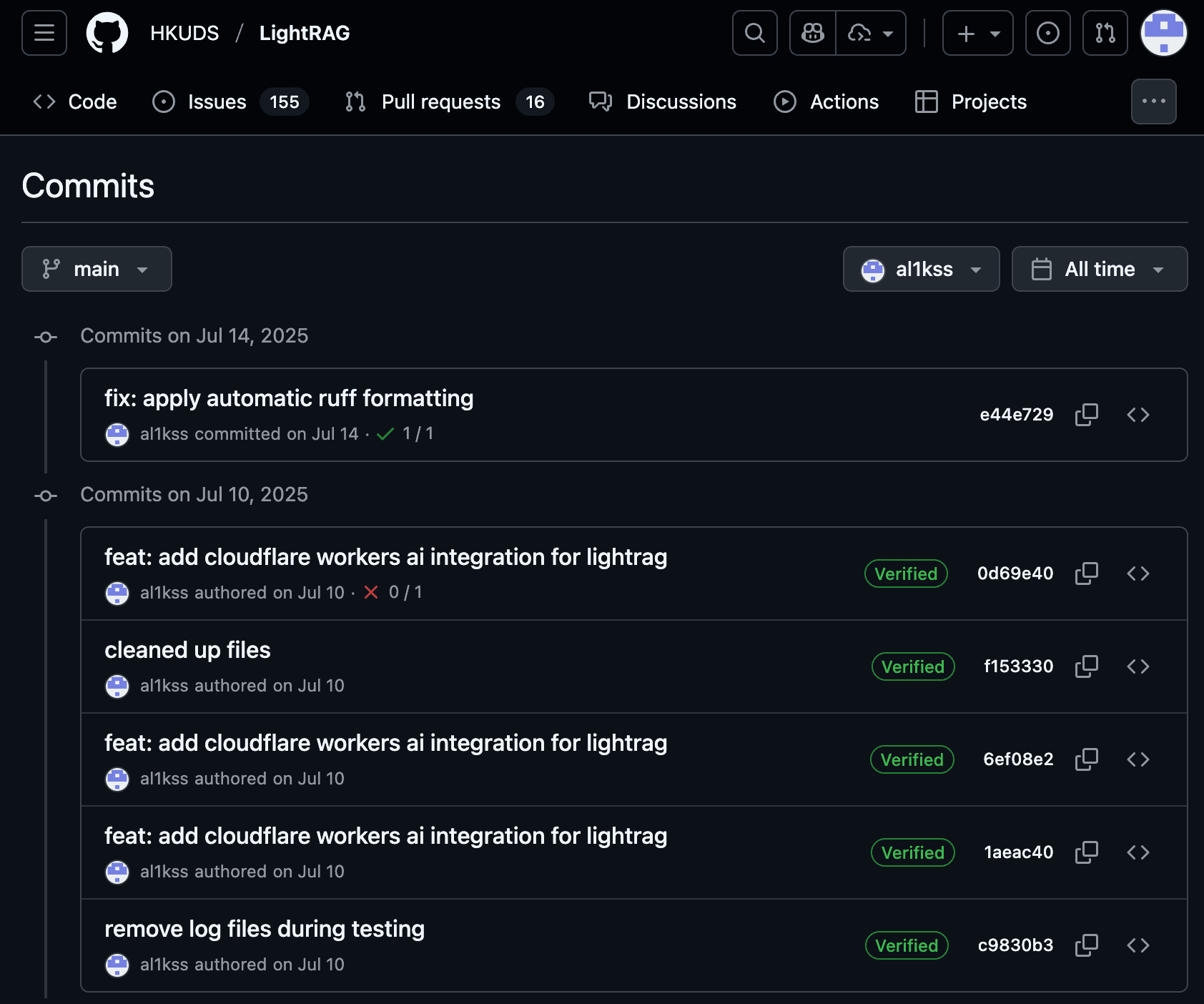 Open Source Contribution to LightRAG by HKU