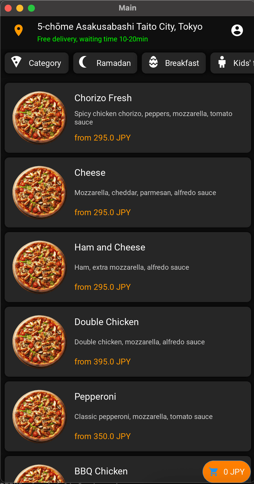 Pizza Ordering Application